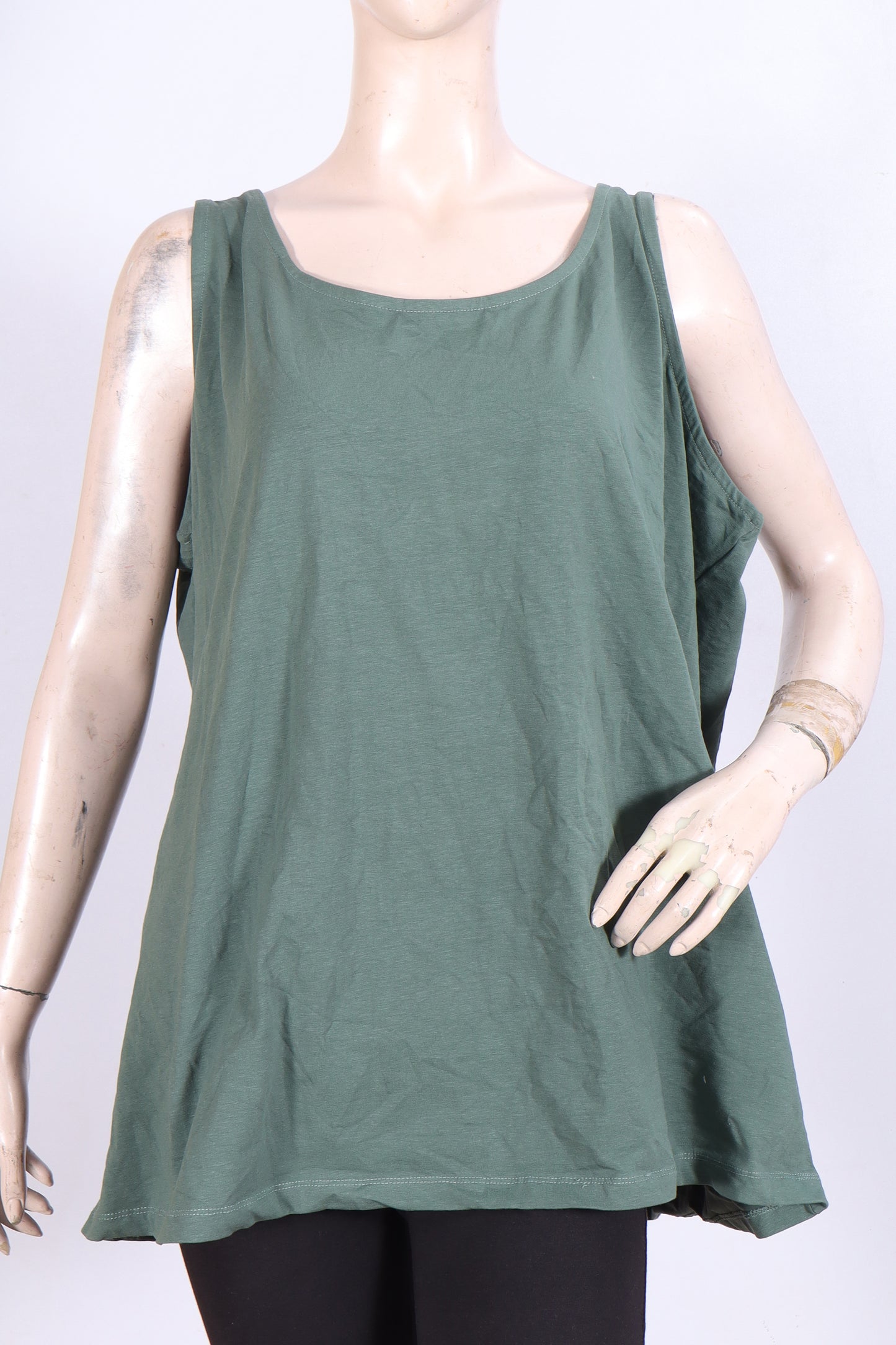 Olive Green Sleeveless Tunic Top