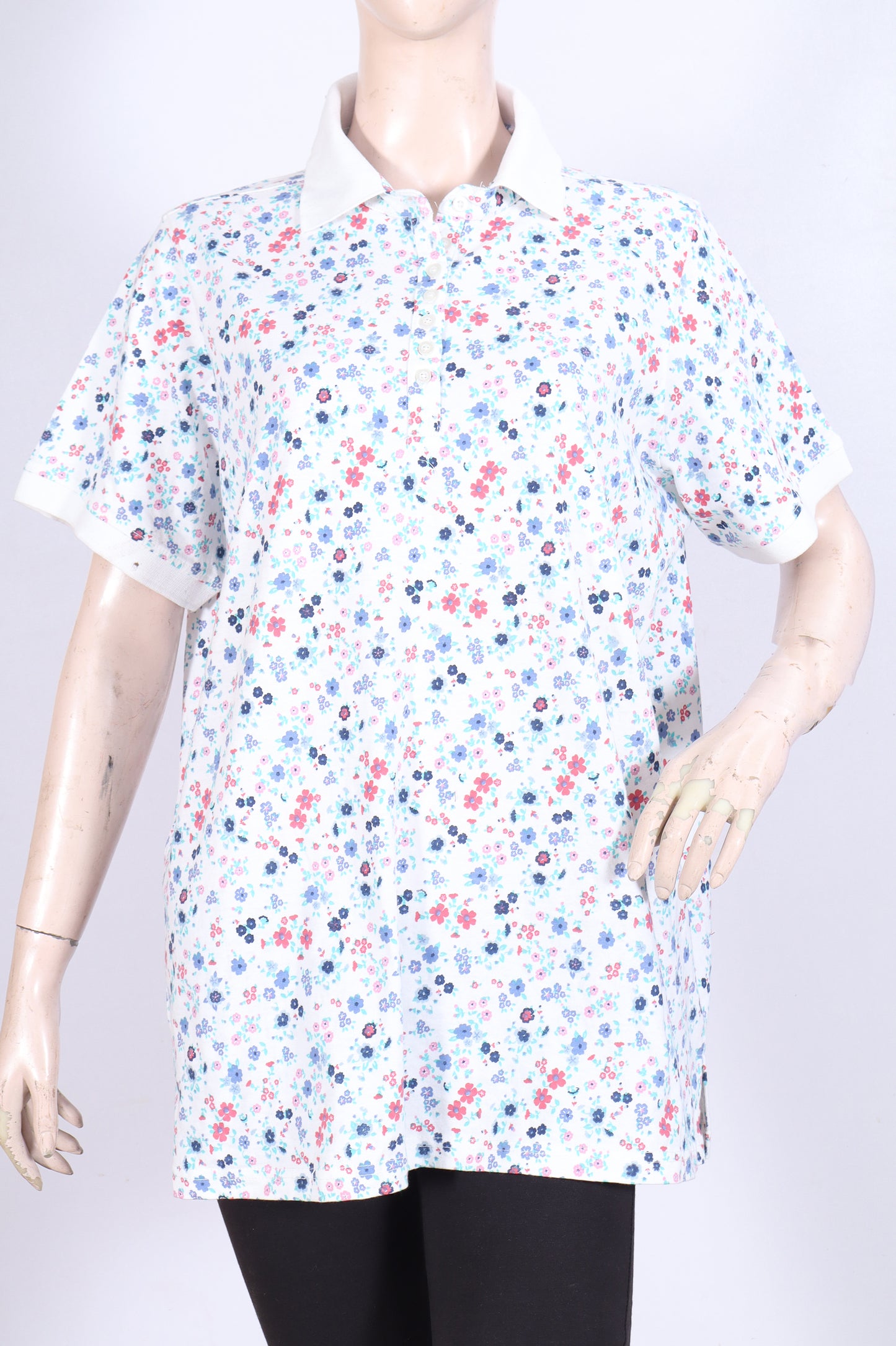 Floral Print Polo Tunic
