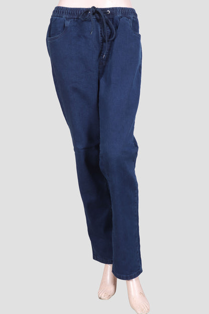 Women’s High-Waist Drawstring Denim Joggers