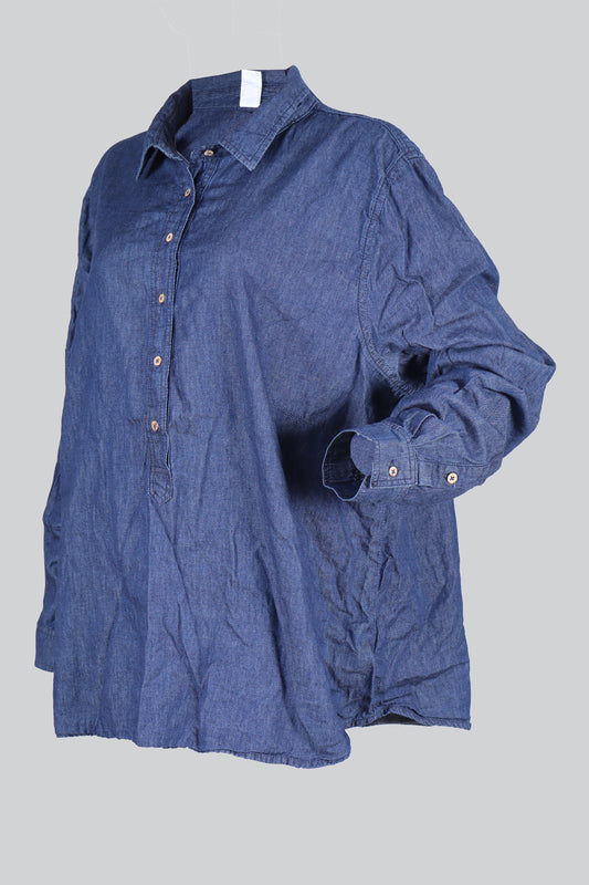 Classic Blue Denim Shirt – Long Sleeve Casual Wear