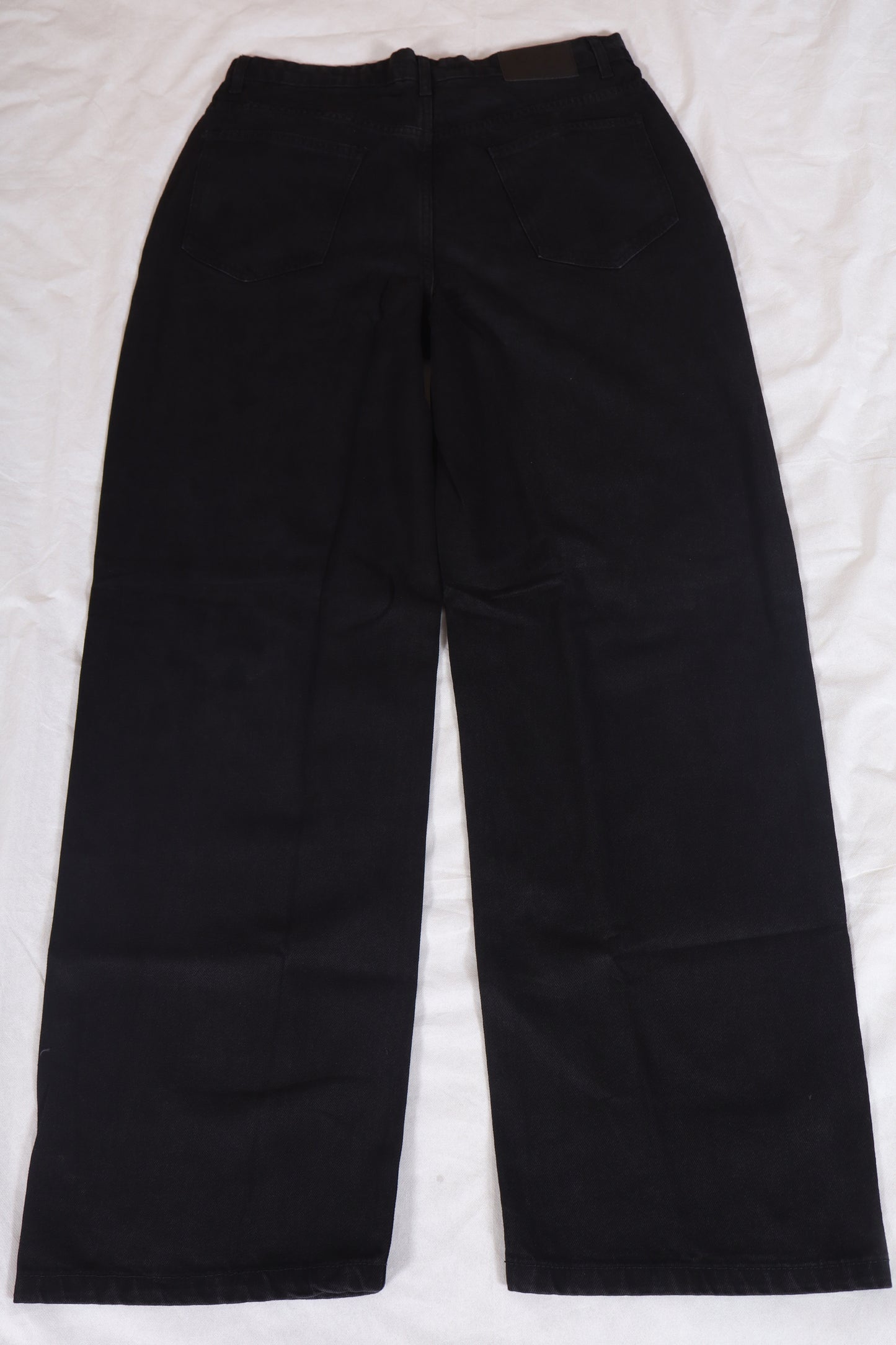 High Waist Wide Leg Denim - Jet Black