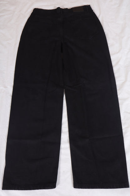 High Waist Wide Leg Denim - Jet Black