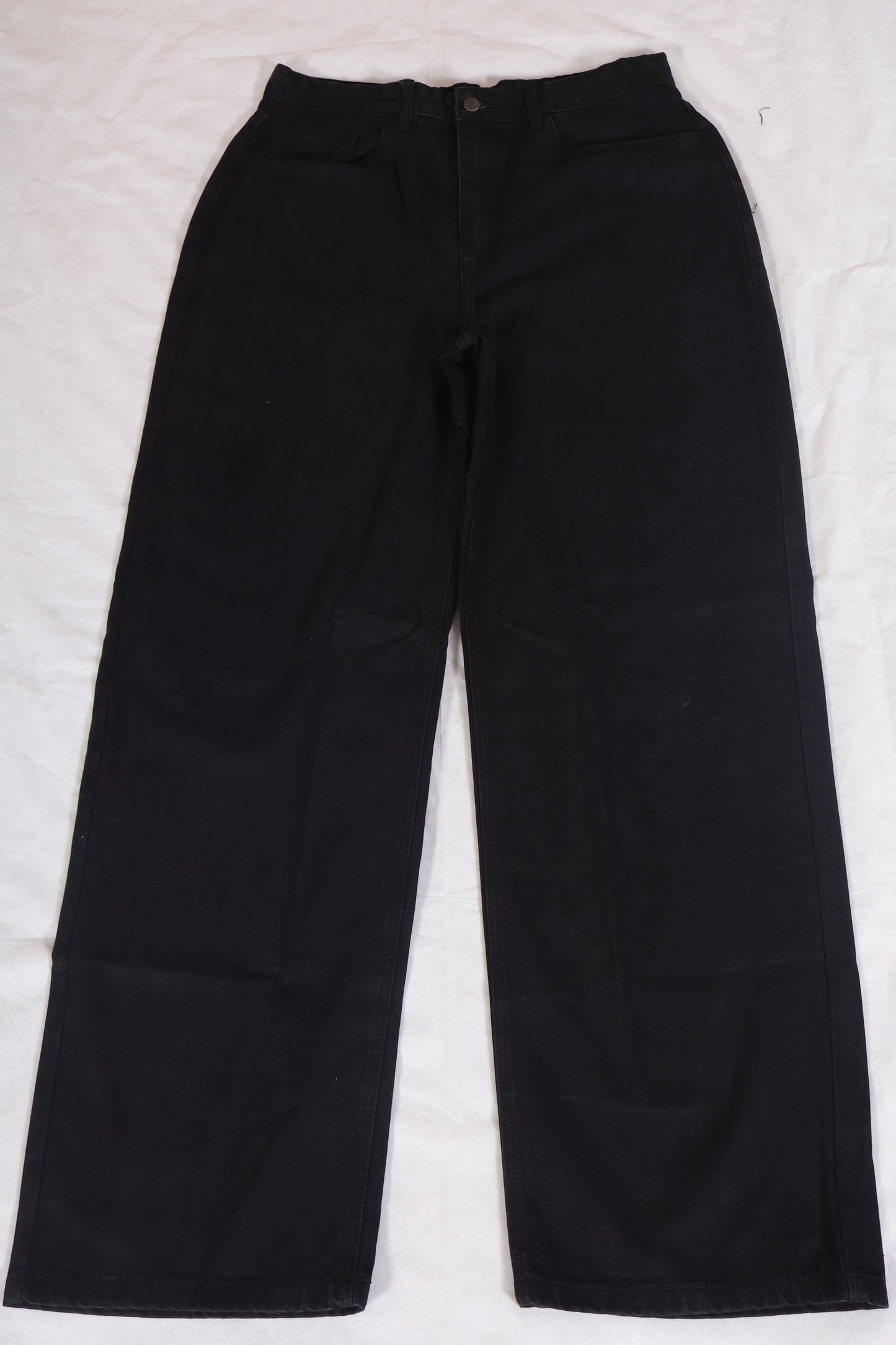 High Waist Wide Leg Denim - Jet Black