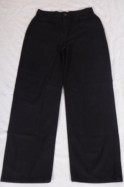 High Waist Wide Leg Denim - Jet Black