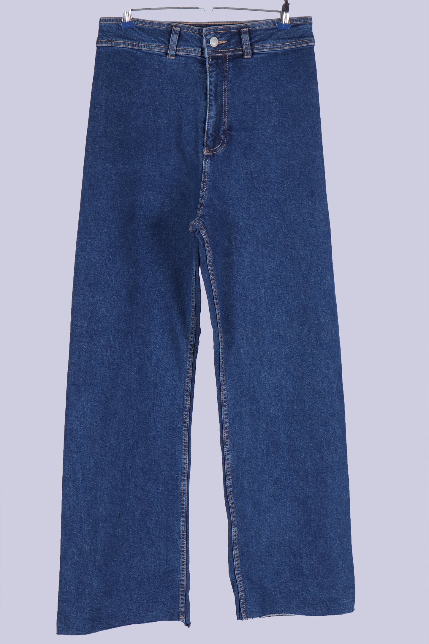 Classic High  waist  Wide-Leg Denim Blue