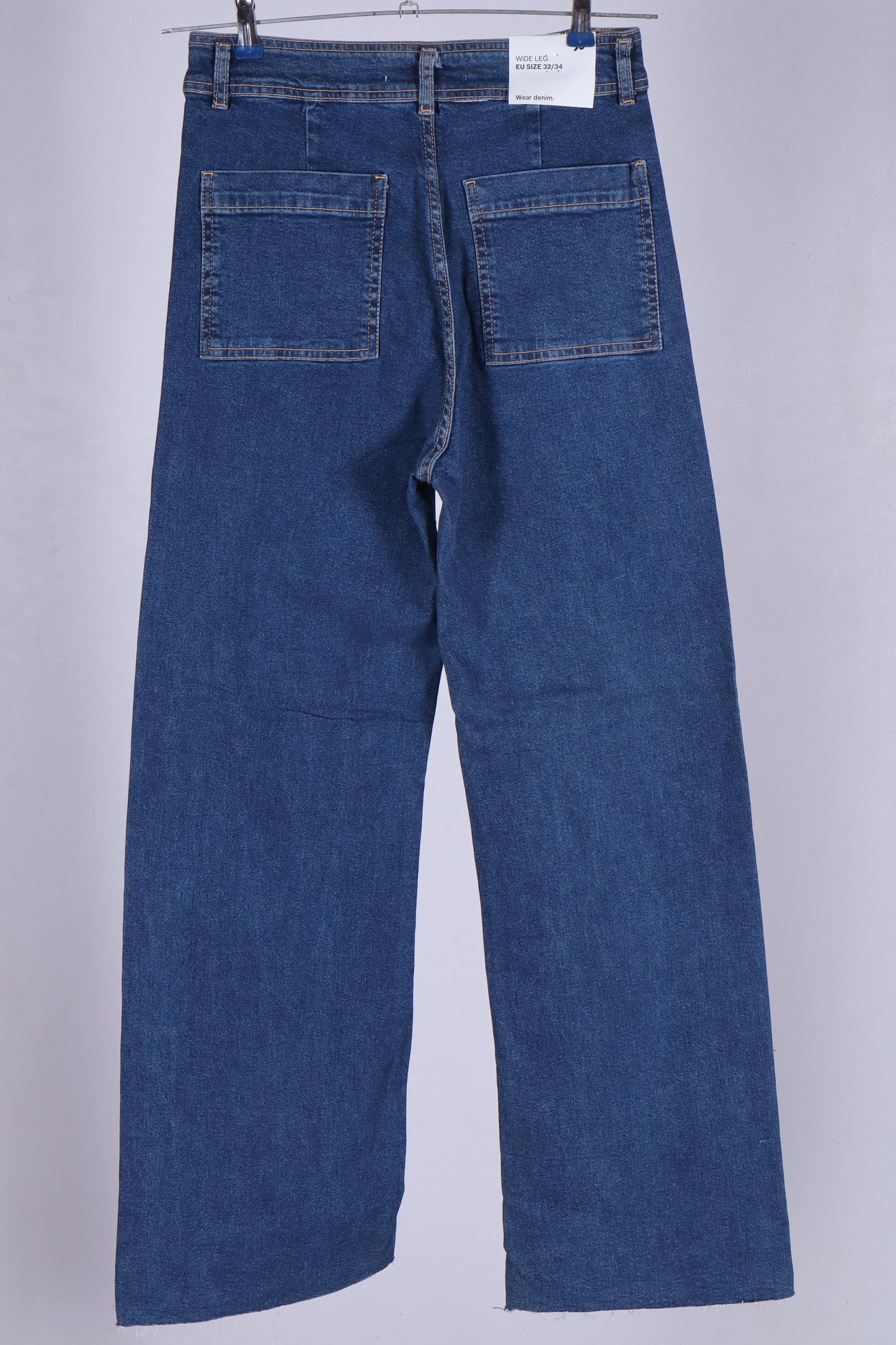 Classic High  waist  Wide-Leg Denim Blue