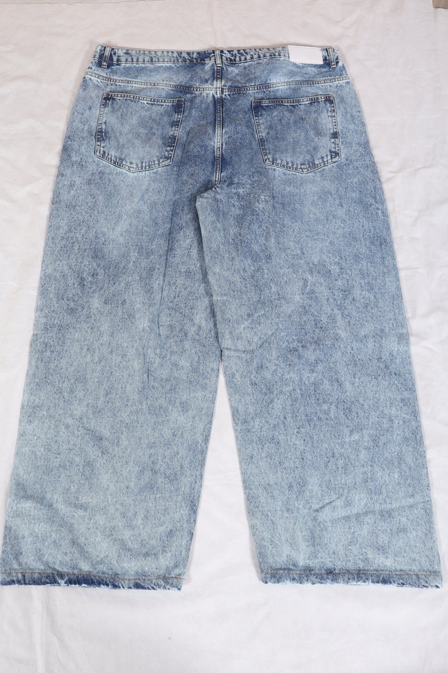 Retro Acid Wash High Waist Wide-Leg Denim Jeans