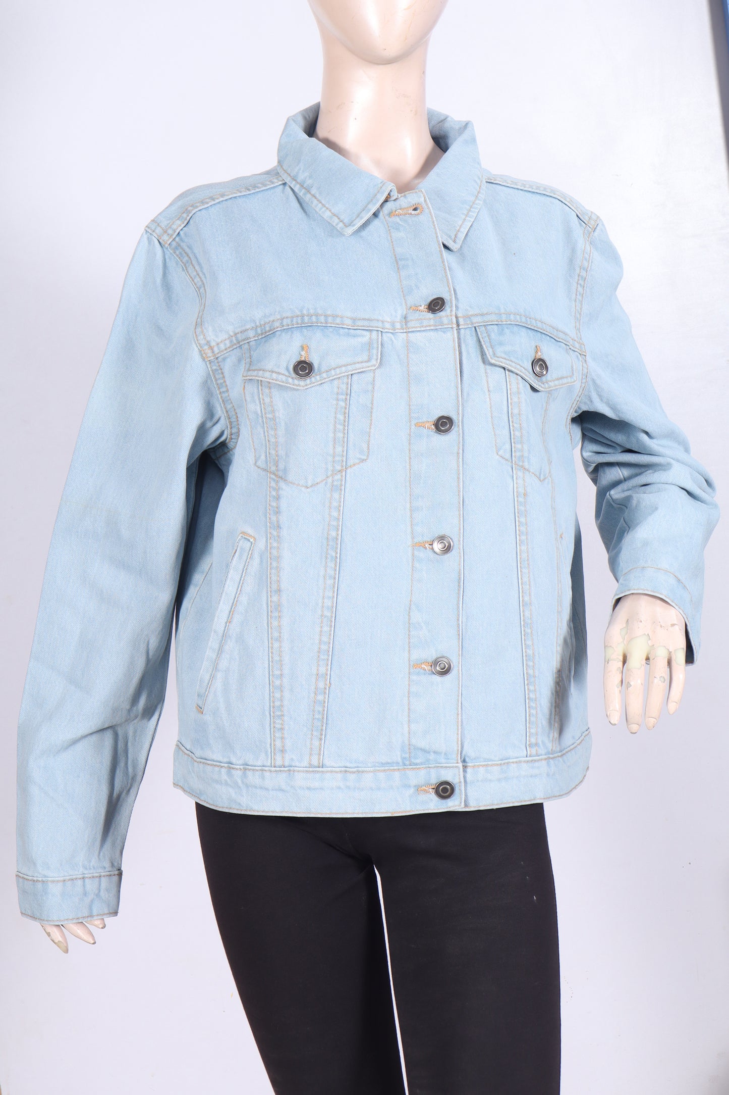 Classic Light Wash Denim Jacket   Minor Defect