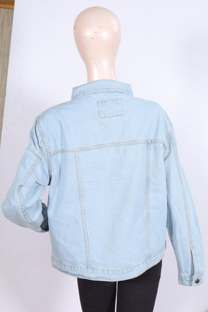 Classic Light Wash Denim Jacket   Minor Defect