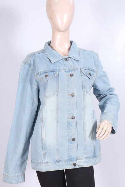Minor Defect Women’s Classic Light Wash Boyfriend Denim Jacket