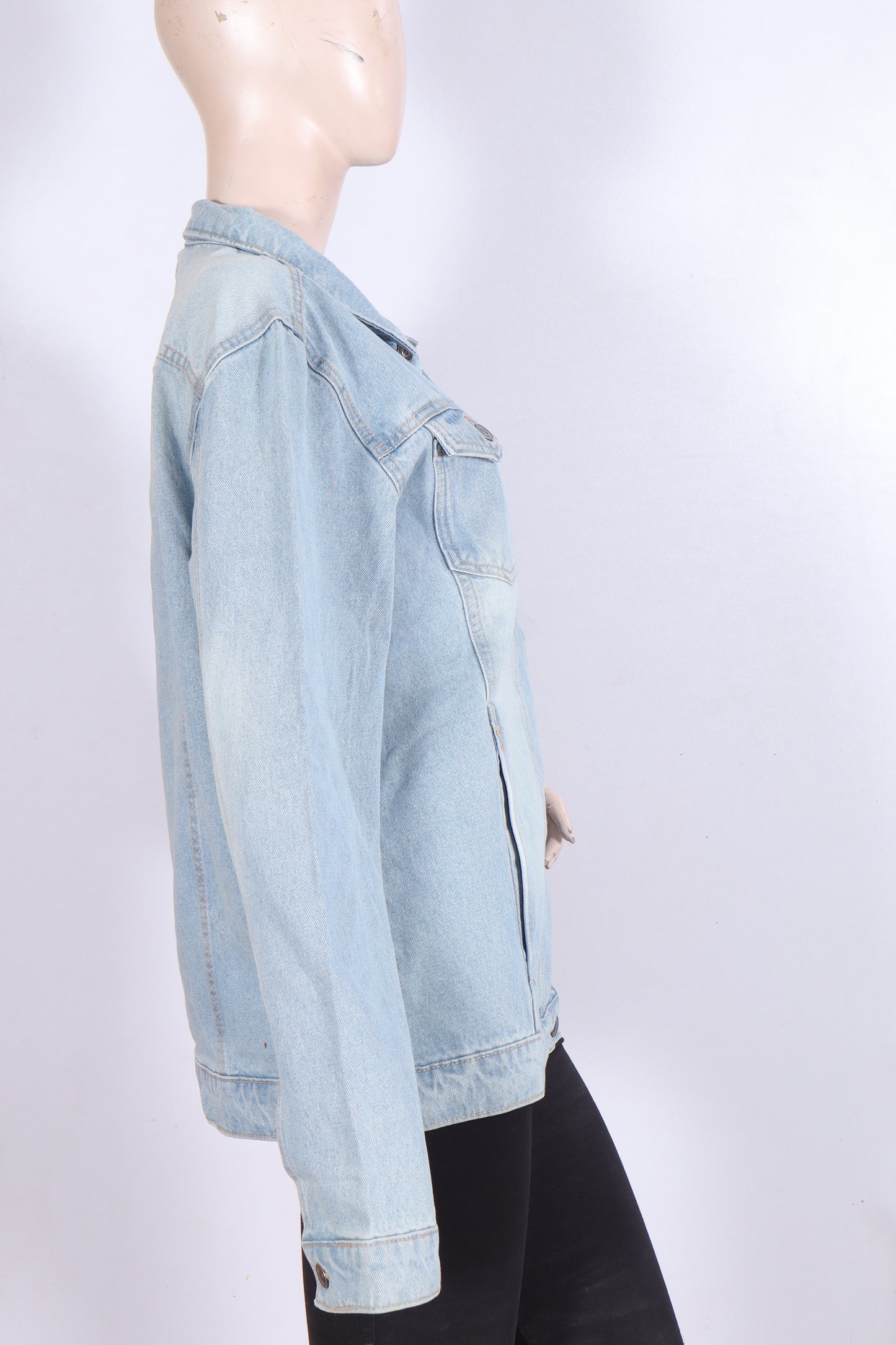 Minor Defect Women’s Classic Light Wash Boyfriend Denim Jacket