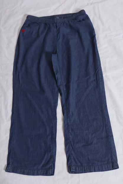 Sweetheart Pull-On Wide Leg Chambray Trousers
