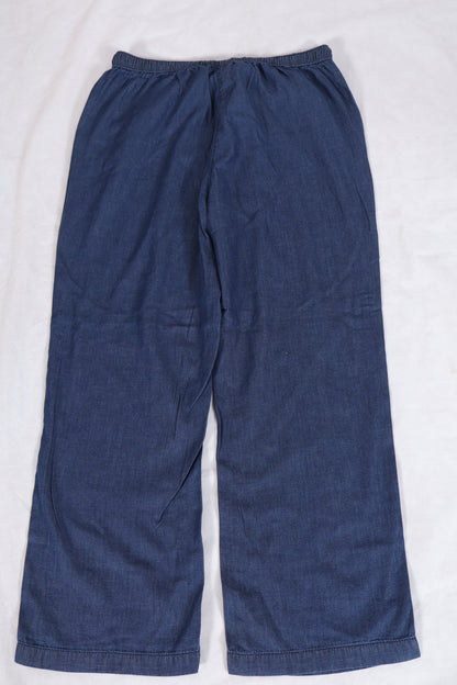 Sweetheart Pull-On Wide Leg Chambray Trousers
