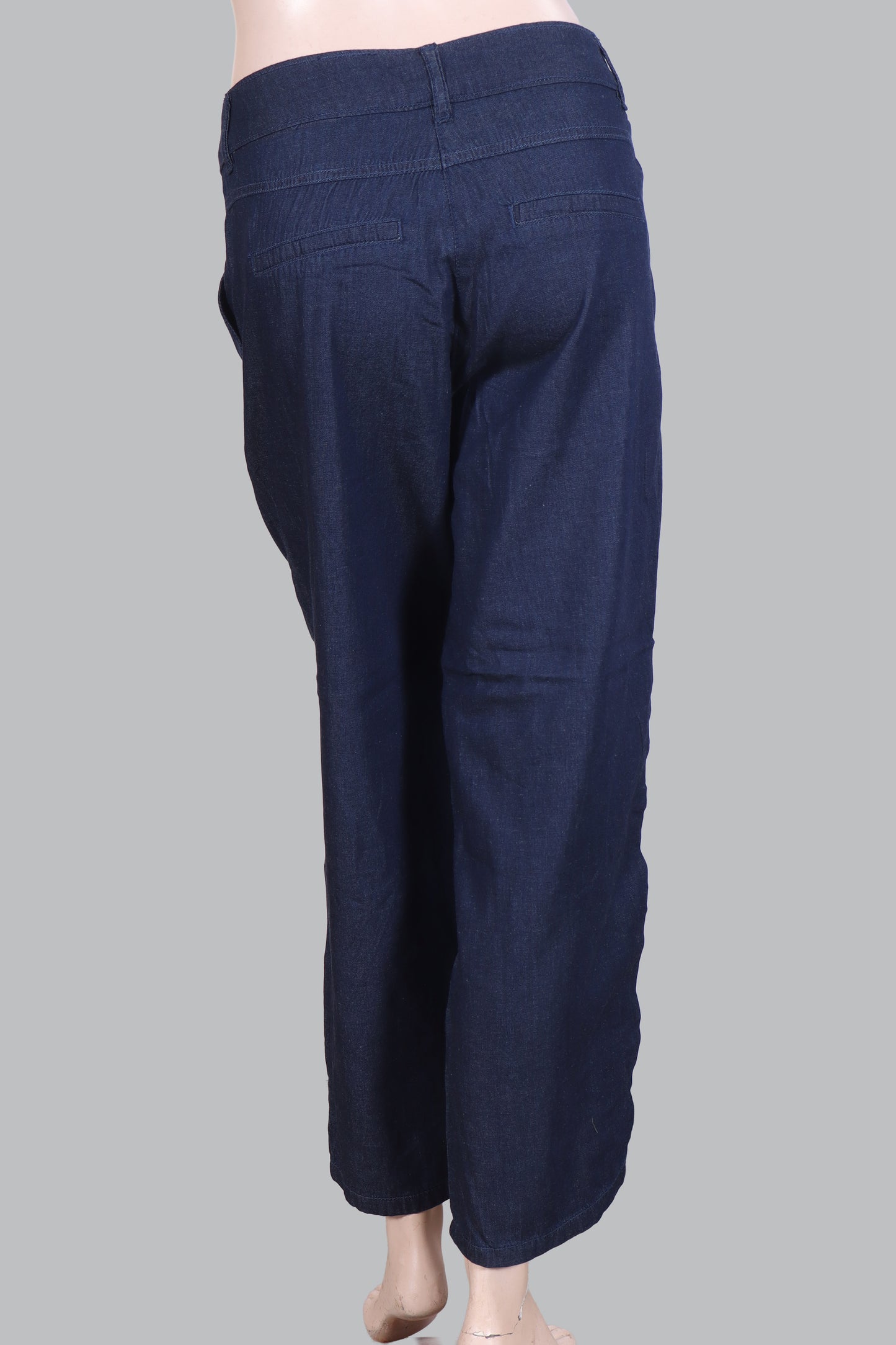 Chambray Wide-Leg Trousers
