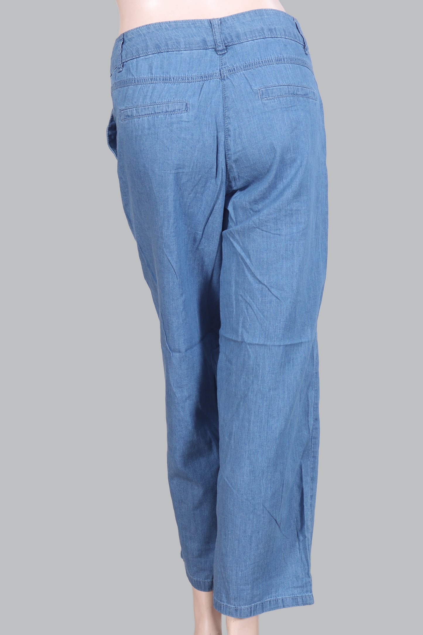 Chambray Wide-Leg Trousers