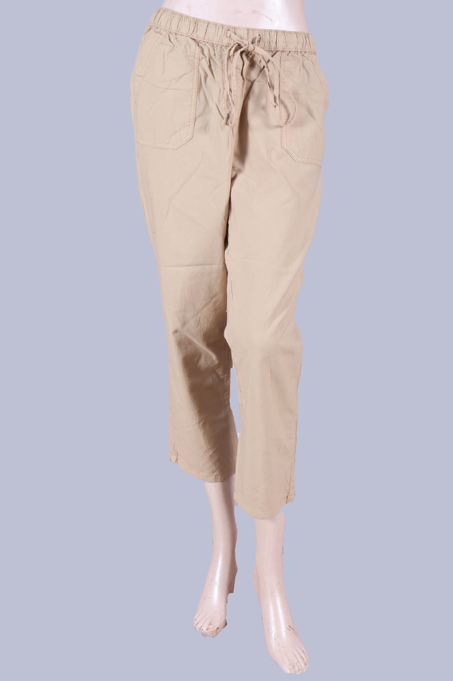 Women Flat-Front Straight-Fit Pants with Drawstrings