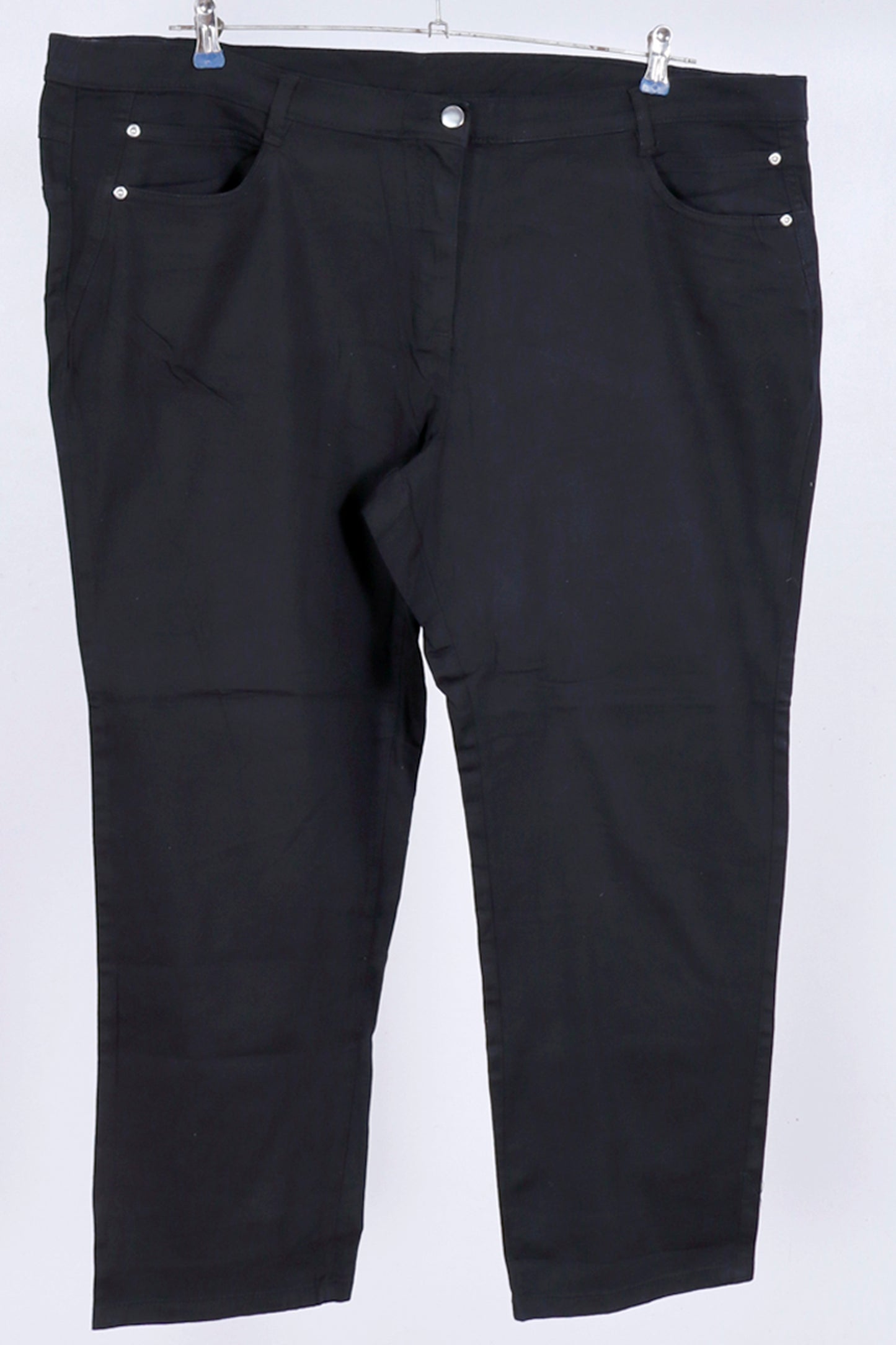 Black Straight-Leg Cotton denim pants