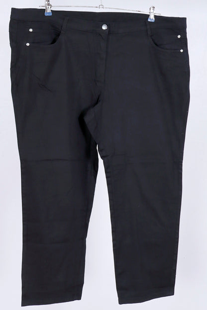 Black Straight-Leg Cotton denim pants