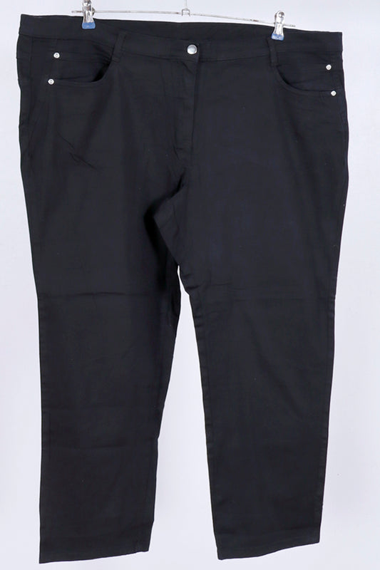 Black Straight-Leg Cotton denim pants