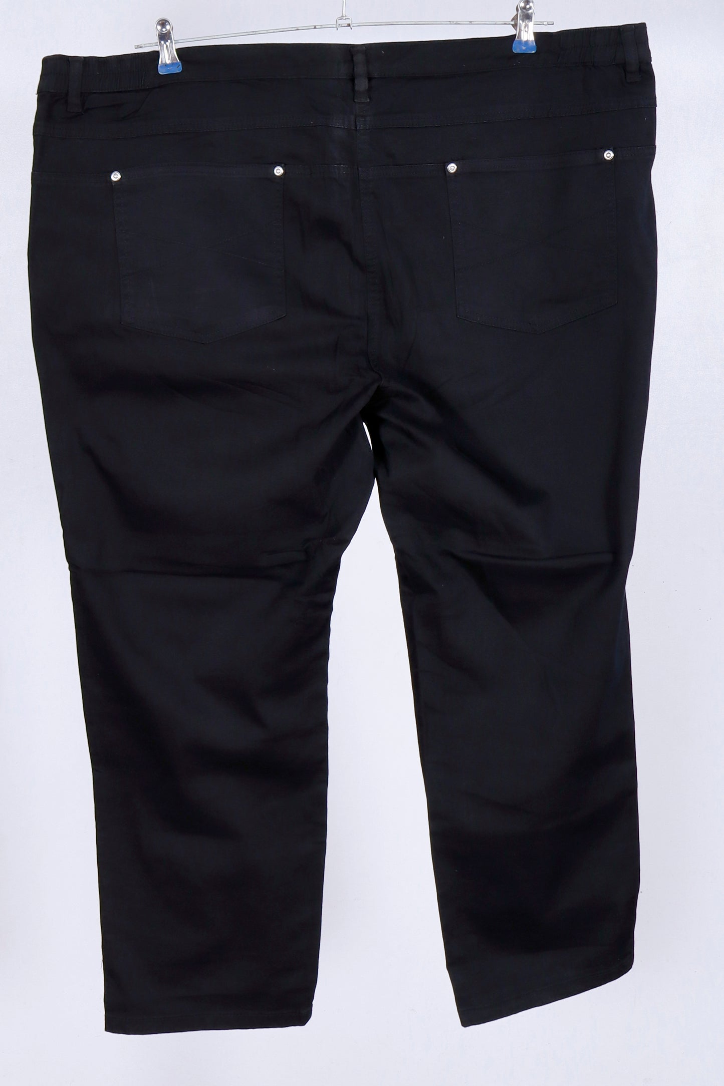Black Straight-Leg Cotton denim pants