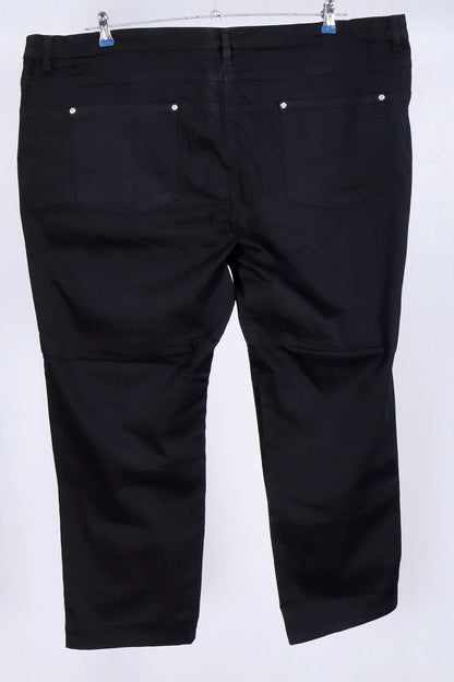 Black Straight-Leg Cotton denim pants