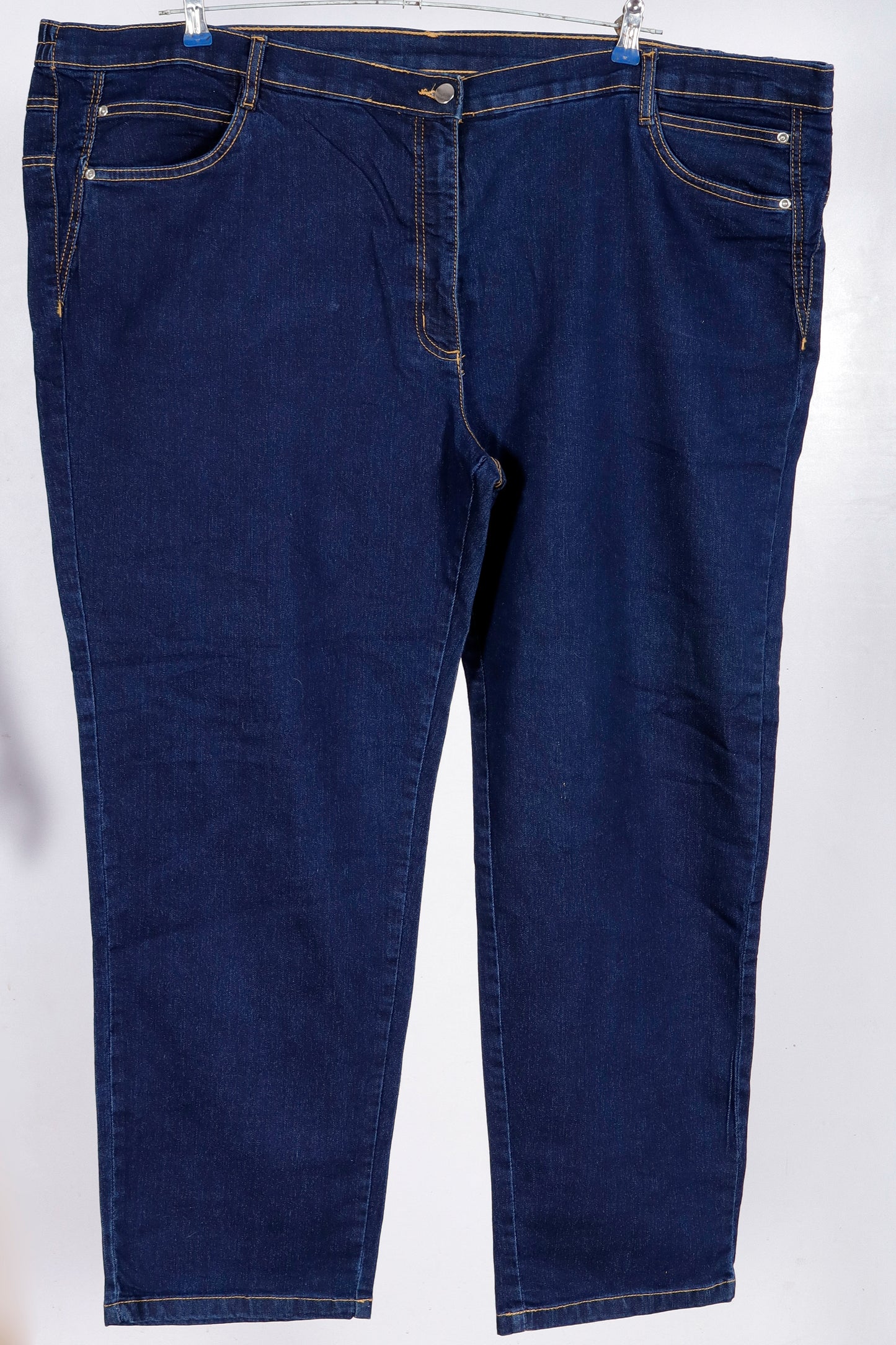 High-Rise Comfort Fit Jeans with Elastic Back Waist