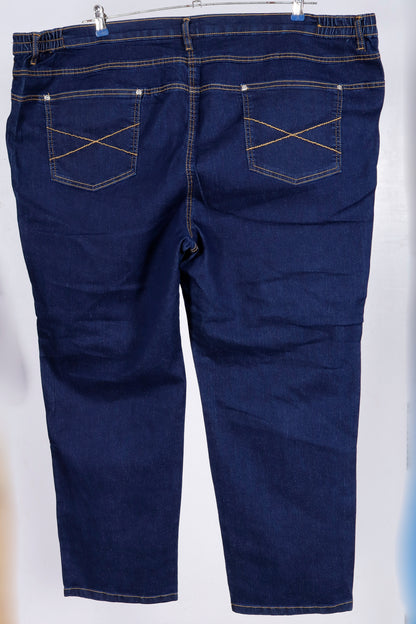 High-Rise Comfort Fit Jeans with Elastic Back Waist