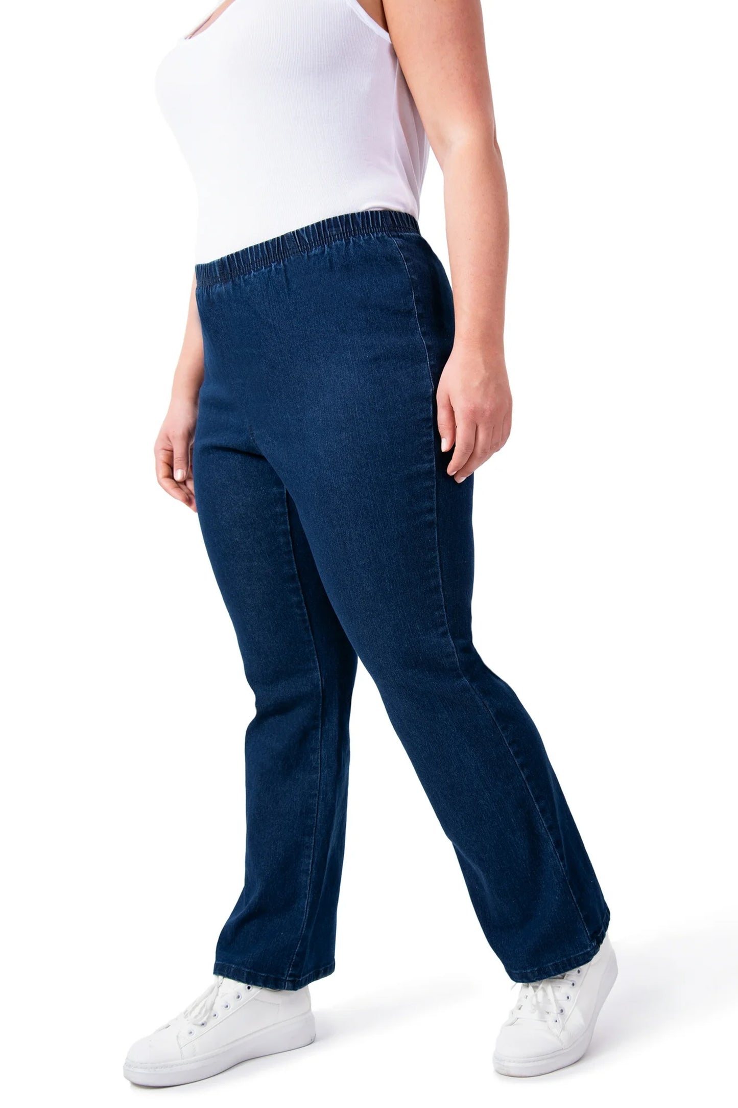  My Size Women's Plus Size Pull-On Stretch Denim Bootcut Jeggings
