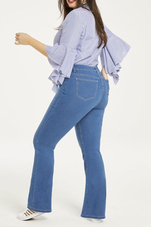 Simply Be Women's Plus Size Kim High Waisted Bootcut Jean