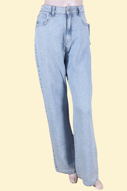 High-Waisted Light Blue Wide Leg Baggy Jeans