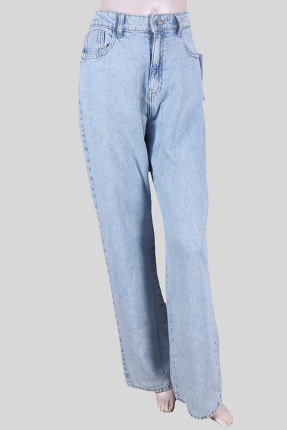 High-Waisted Light Blue Wide Leg Baggy Jeans