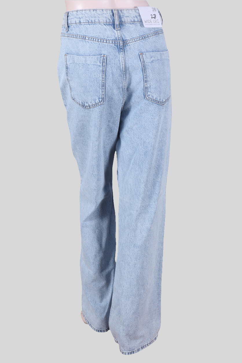 High-Waisted Light Blue Wide Leg Baggy Jeans