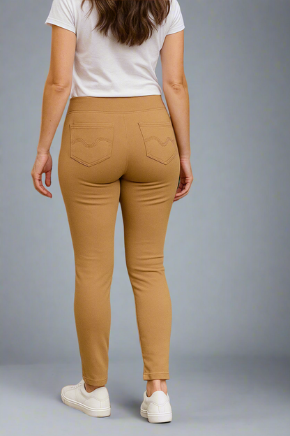 Women's Cotton Stretch Jegging – Camel Brown