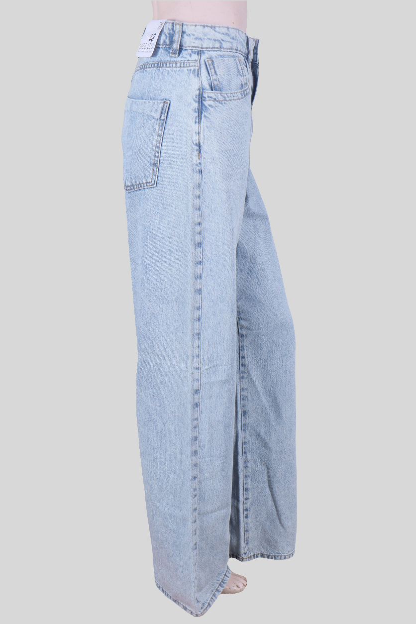High-Waisted Light Blue Wide Leg Baggy Jeans