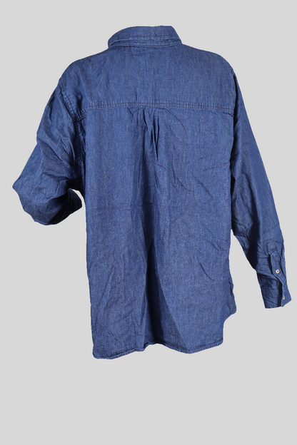 Classic Blue Denim Shirt – Long Sleeve Casual Wear