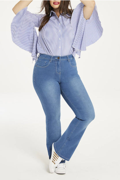 Simply Be Women's Plus Size Kim High Waisted Bootcut Jean