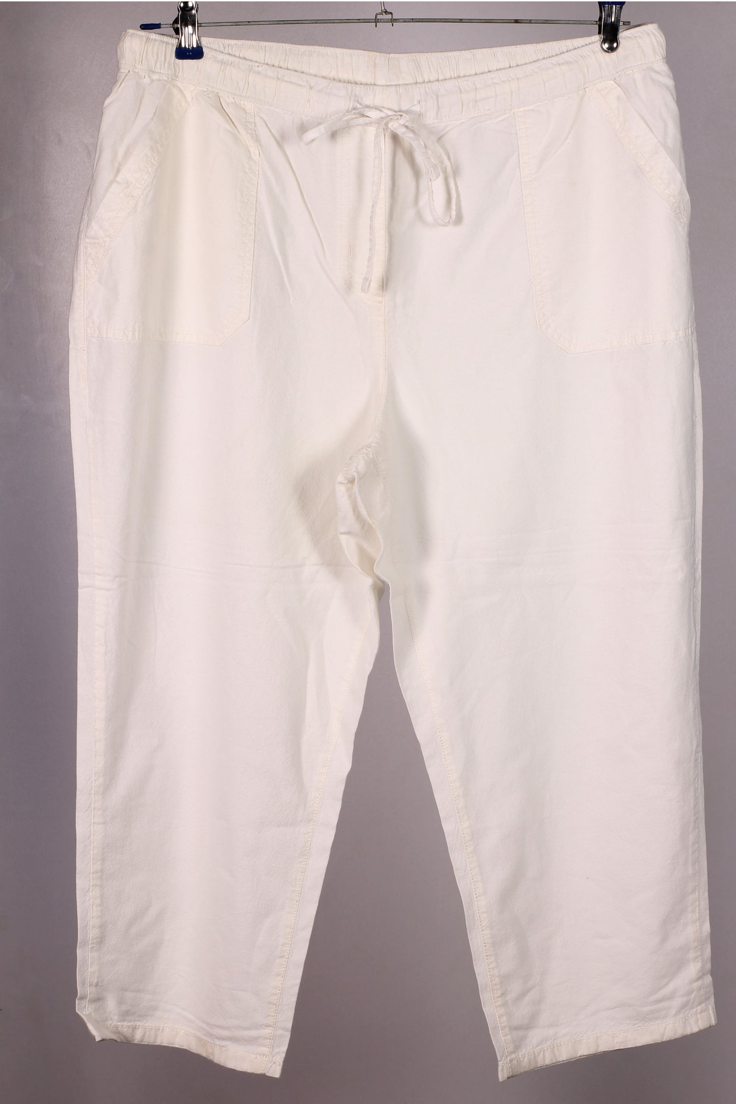Women’s Relaxed Cotton Drawstring Pants – Off-White