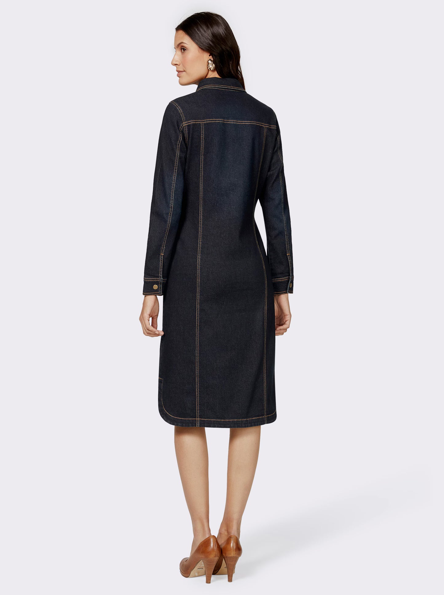 Witt-Weiden's Dark Blue Long-Sleeve Denim Shirt Dress