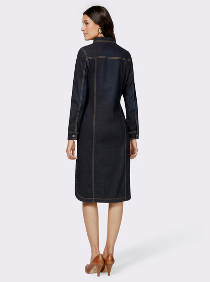 Witt-Weiden's Dark Blue Long-Sleeve Denim Shirt Dress