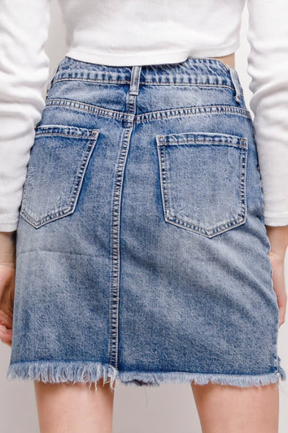 Women's Distressed Ripped Skirt