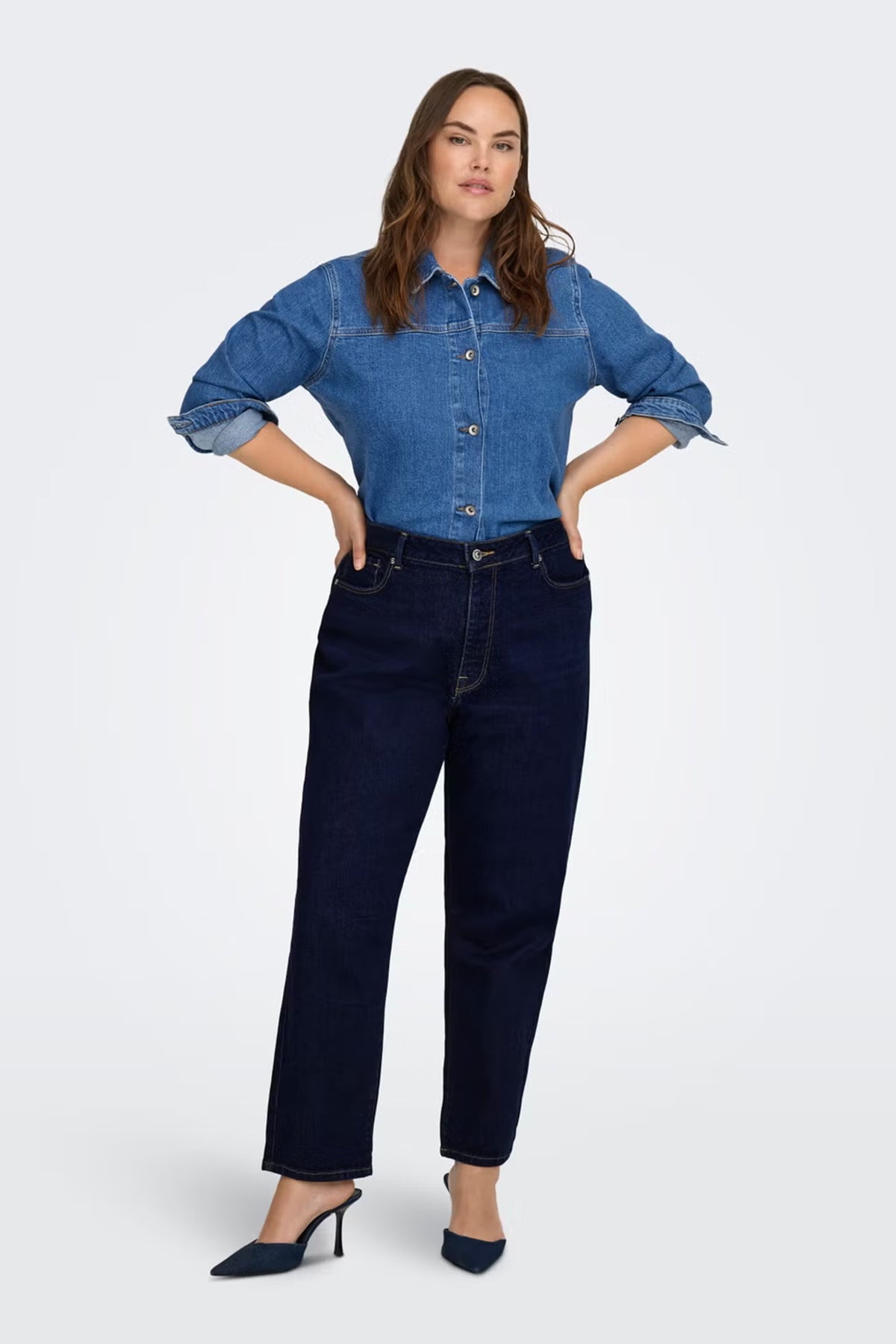 Classic Medium-Wash Denim Overshirt