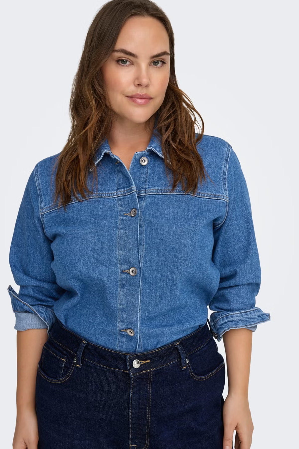 Classic Medium-Wash Denim Overshirt