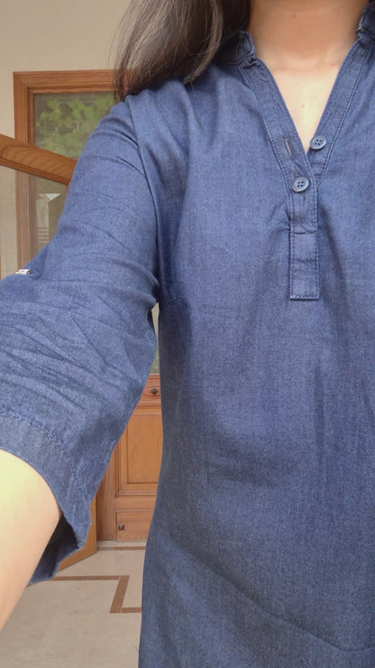 Denim Long Top
