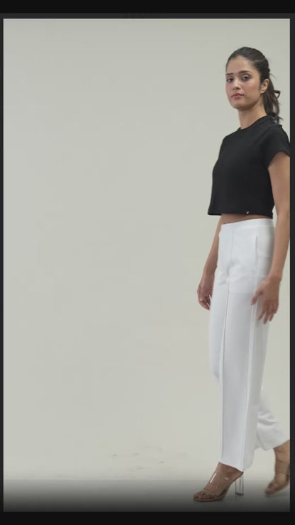 “Girl Boss” Wide Leg Pants- White