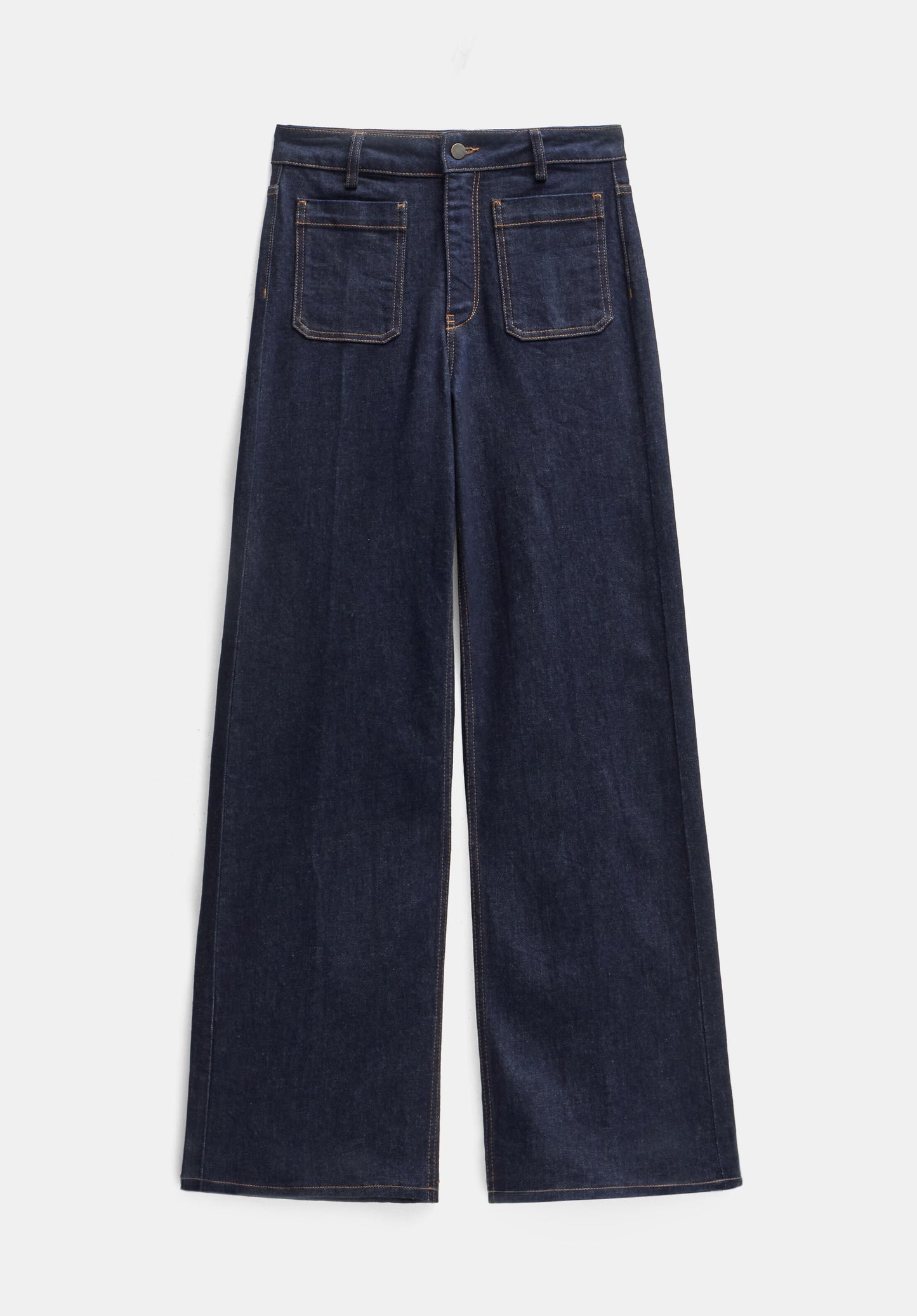 Indigo High Rise Wide Leg Pocket Jean
