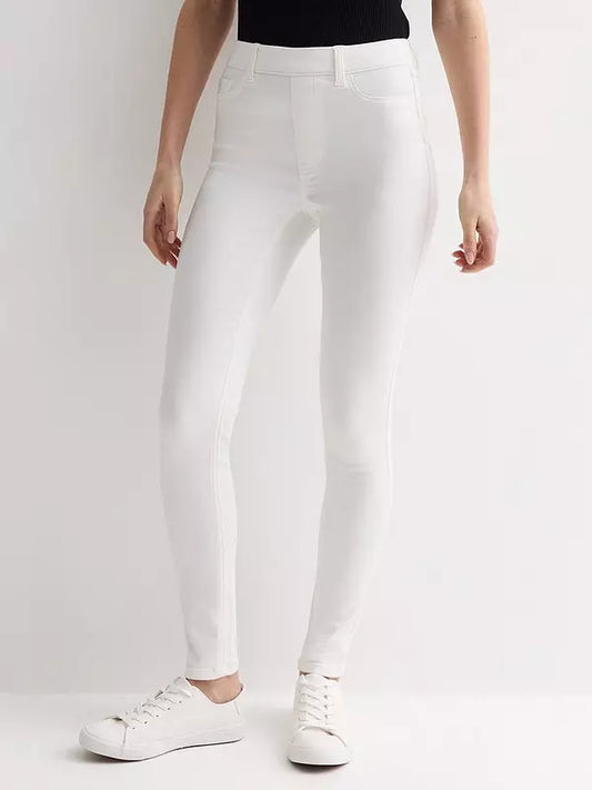 White Elastic  Denim Stretch Jegging