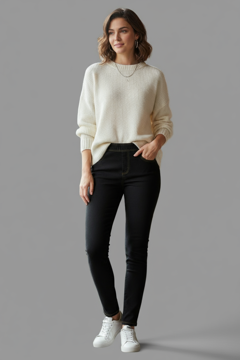 Slim fit Elasticated waist jeggings