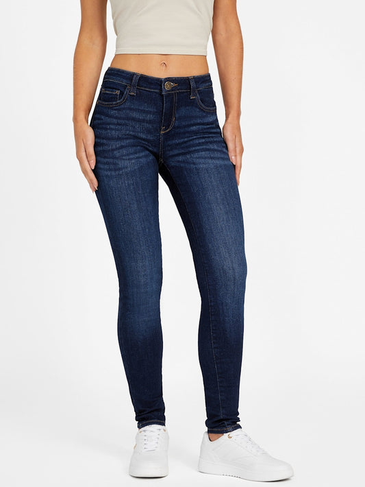 Mid Rise Skinny Patched Jeans