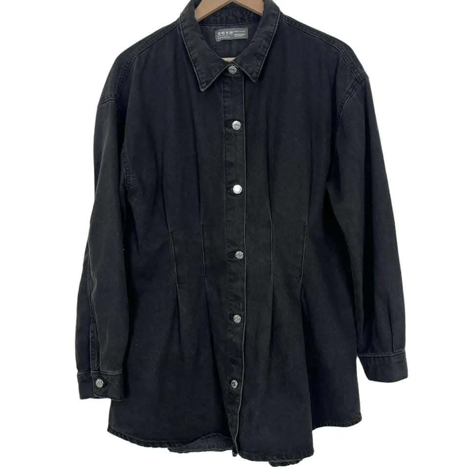 Premium Black Denim Tunic Shirt
