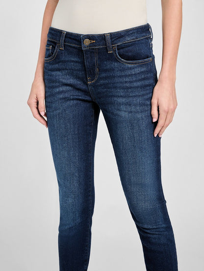 Mid Rise Skinny Patched Jeans